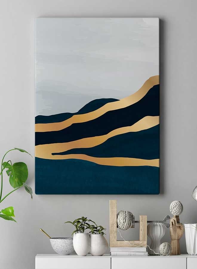 LOWHA - Luxury Mountain Abstract Framed Canvas Wall Art Multicolour 40 x 60cm - Image 1