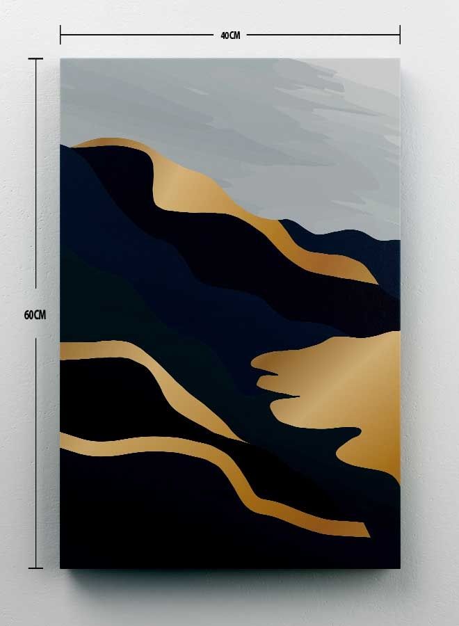 LOWHA - Luxury Mountain Abstract Framed Canvas Wall Art Multicolour 40 x 60cm - Image 1