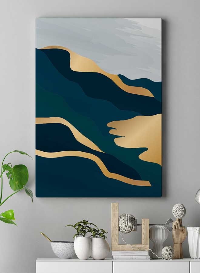 LOWHA - Luxury Mountain Abstract Framed Canvas Wall Art Multicolour 40 x 60cm - Image 1