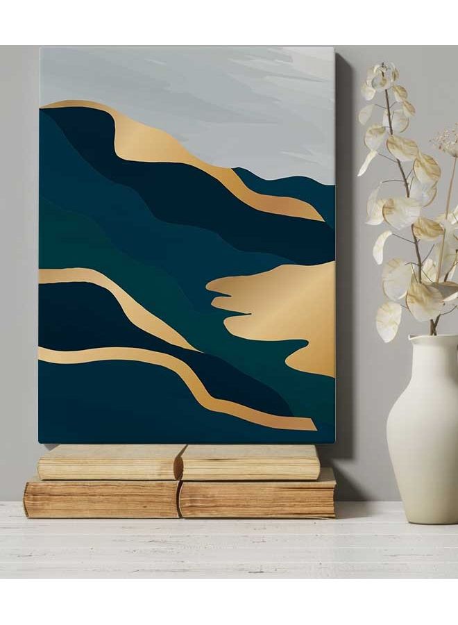 LOWHA - Luxury Mountain Abstract Framed Canvas Wall Art Multicolour 40 x 60cm - Image 1
