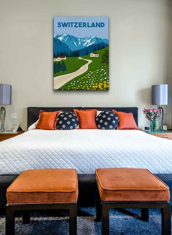 LOWHA Switzerland Framed Canvas Wall Art Multicolour 40 x 60cm  - Image 4