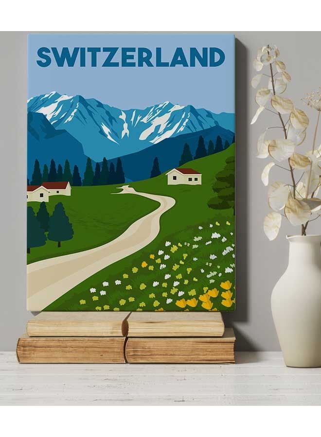 LOWHA Switzerland Framed Canvas Wall Art Multicolour 40 x 60cm  - Image 5