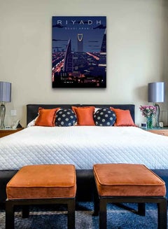 LOWHA Riyadh KSA Framed Canvas Wall Art Multicolour 40 x 60cm  - Image 4