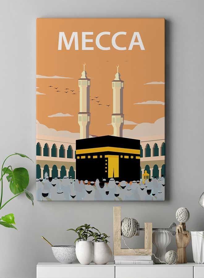 LOWHA Mecca Framed Canvas Wall Art Multicolour 40 x 60cm  - Image 3