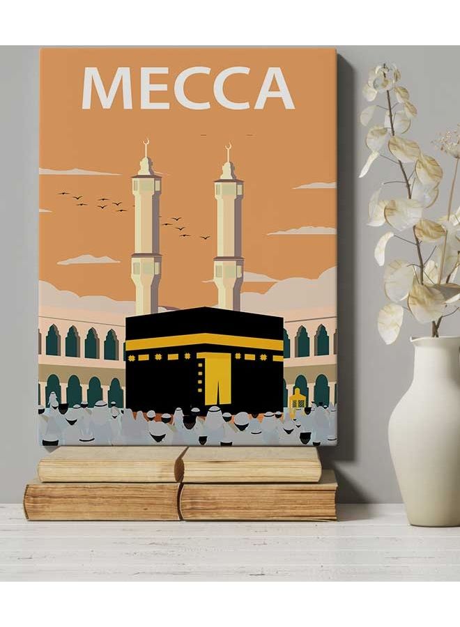 LOWHA Mecca Framed Canvas Wall Art Multicolour 40 x 60cm  - Image 5
