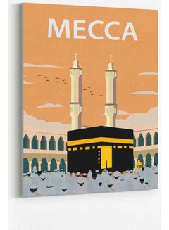 Mecca Framed Canvas Wall Art Multicolour 40 x 60cm