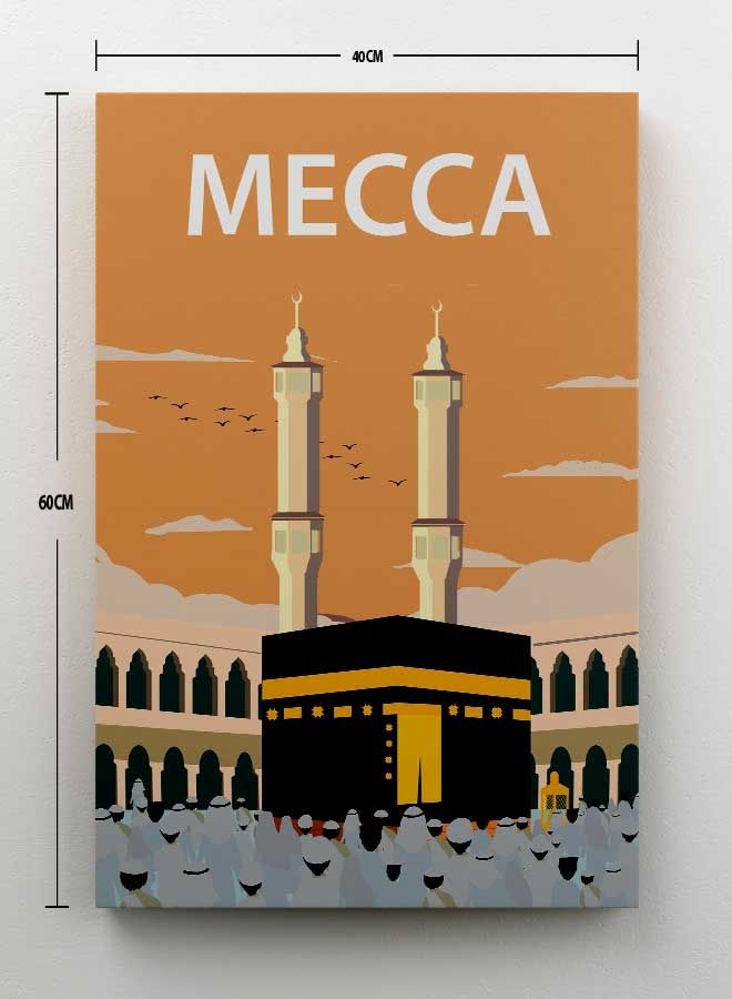 LOWHA Mecca Framed Canvas Wall Art Multicolour 40 x 60cm  - Image 2