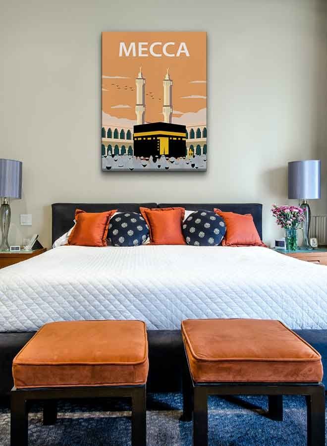 LOWHA Mecca Framed Canvas Wall Art Multicolour 40 x 60cm  - Image 4
