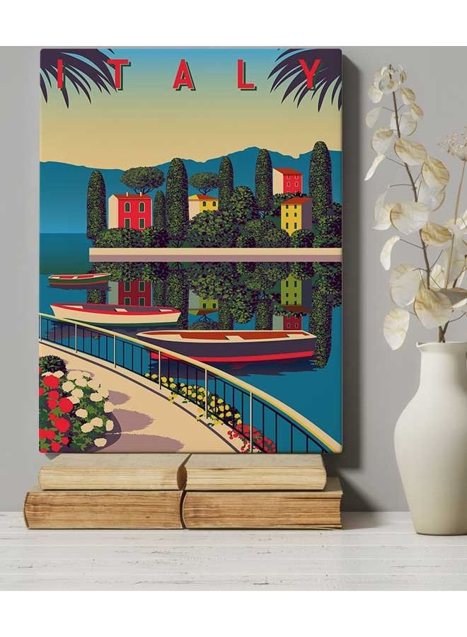 لوحة فنية من قماش الكانفاس لديكور الحائط بإطار تمثل إيطاليا متعدد الألوان 40 x 60سم - Image 5
