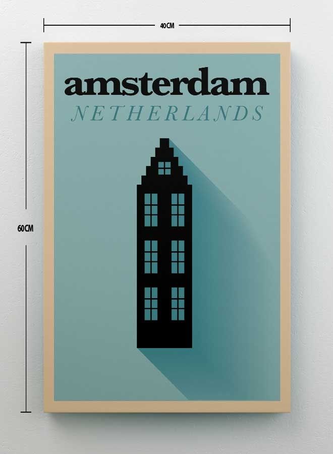 Amsterdam Netherlands Framed Canvas Wall Art Multicolour 40 x 60cm