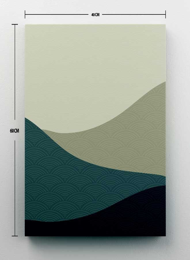 لوحة فنية من قماش الكانفاس بإطار لديكور الحائط تُمثل جبل بتصميم تجريدي أبيض /رمادي/ أزرق 40 x 60سم - Image 2