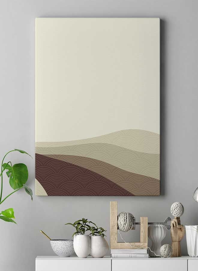 LOWHA Abstract Mountain Framed Canvas Wall Art Beige/Grey 40 x 60cm  - Image 3