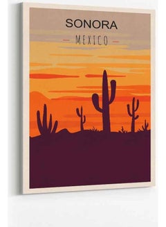 LOWHA Sonora Mexico Framed Canvas Wall Art Multicolour 60 x 80cm  - Image 1