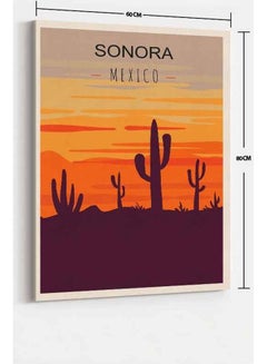 LOWHA Sonora Mexico Framed Canvas Wall Art Multicolour 60 x 80cm  - Image 2