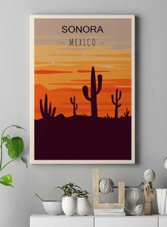 LOWHA Sonora Mexico Framed Canvas Wall Art Multicolour 60 x 80cm  - Image 3