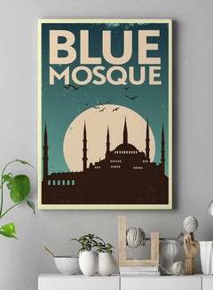 LOWHA Mosque Turkey Framed Canvas Wall Art Multicolour 60 x 80cm  - Image 3