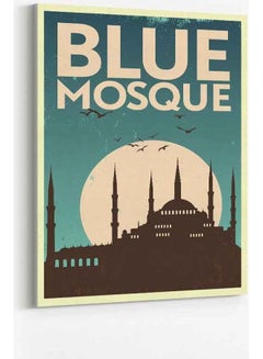 LOWHA Mosque Turkey Framed Canvas Wall Art Multicolour 60 x 80cm  - Image 1