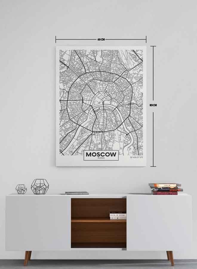 لوحة فنية من قماش الكانفاس بإطار لديكور الحائط تُمثل مدينة موسكو في روسيا متعدد الألوان 60 x 80سم - Image 5