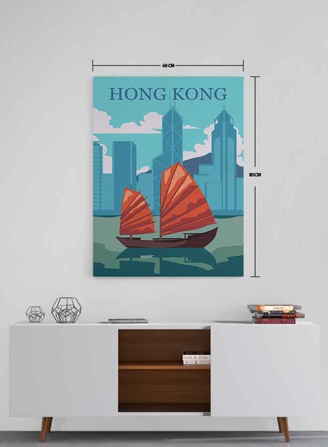 LOWHA - Hong Kong Framed Canvas Wall Art Multicolour 60 X 80cm - Image 1
