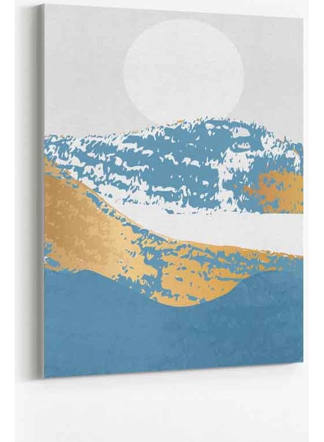 Mountain Abstract Framed Canvas Wall Art Multicolour 40 x 60cm