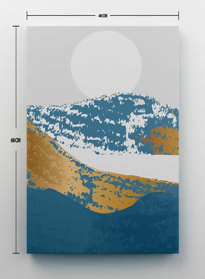 Mountain Abstract Framed Canvas Wall Art Multicolour 40 x 60cm