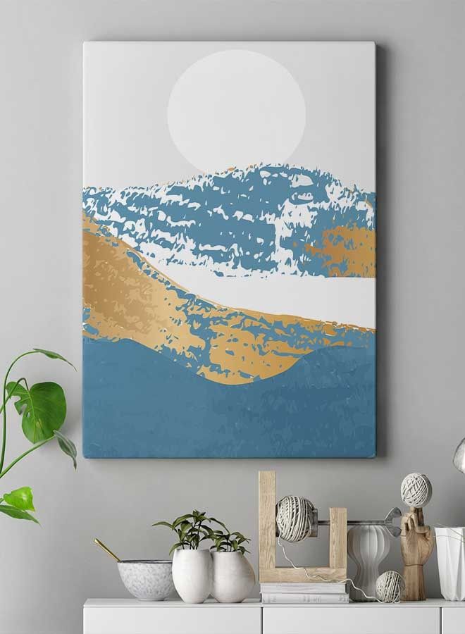Mountain Abstract Framed Canvas Wall Art Multicolour 40 x 60cm