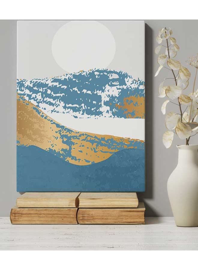 Mountain Abstract Framed Canvas Wall Art Multicolour 40 x 60cm