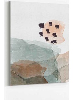 Abstract Mountain and Botanical Framed Canvas Wall Art Multicolour 40 x 60cm