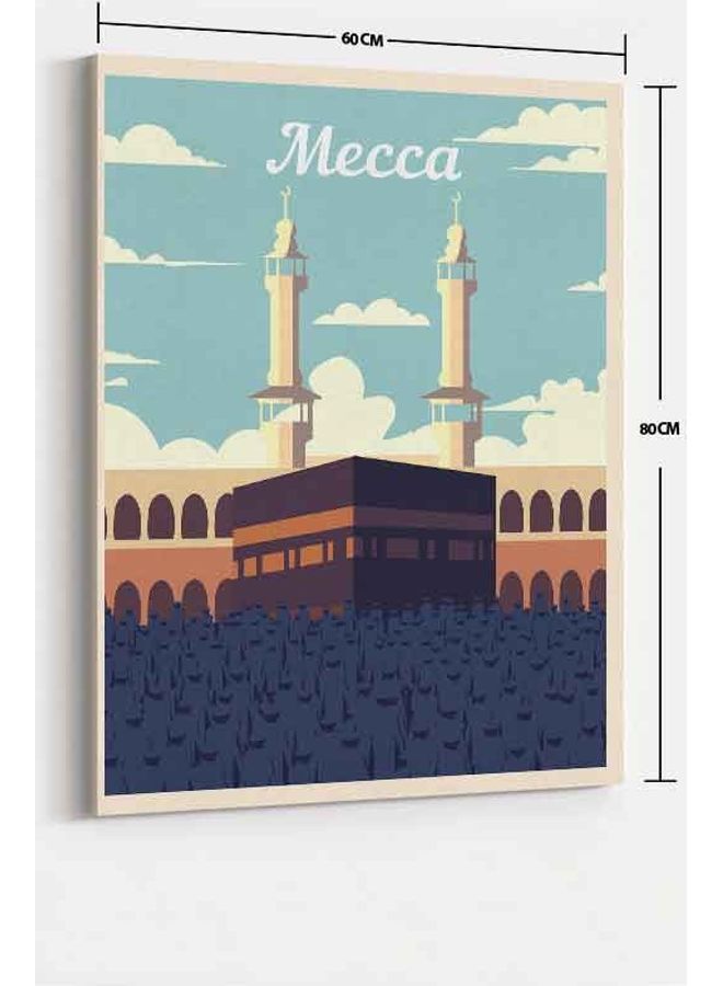 LOWHA Mecca With Framed Canvas Wall Art Multicolour 60x80cm - Image 2