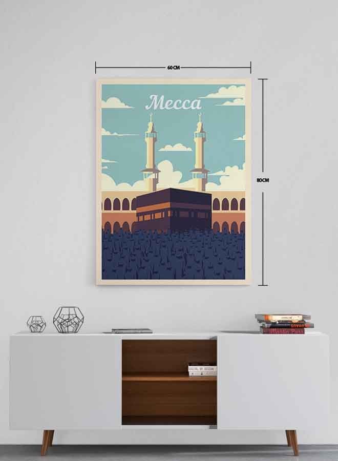 LOWHA Mecca With Framed Canvas Wall Art Multicolour 60x80cm - Image 5