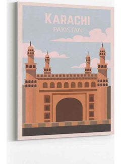 Karachi Pakistan Framed Canvas Wall Art Multicolour 60 X 80cm