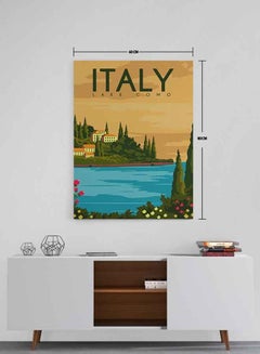 LOWHA Italy Lake Como Framed Canvas Wall Art Multicolour 60 X 80cm  - Image 5