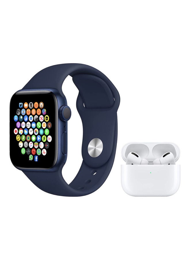 Black Tiger Heart Rate Monitor Sports Watch with Earbuds Pro Blue/White  - Image 1