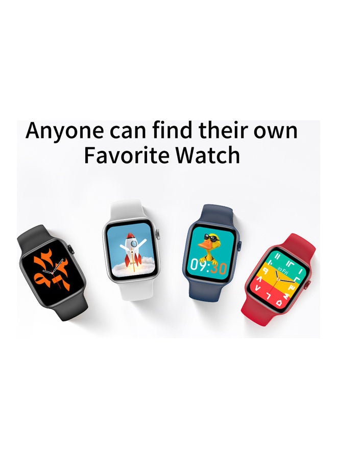 Notification Sync Feature Series 7 Smart Watch with Earbuds Red/White