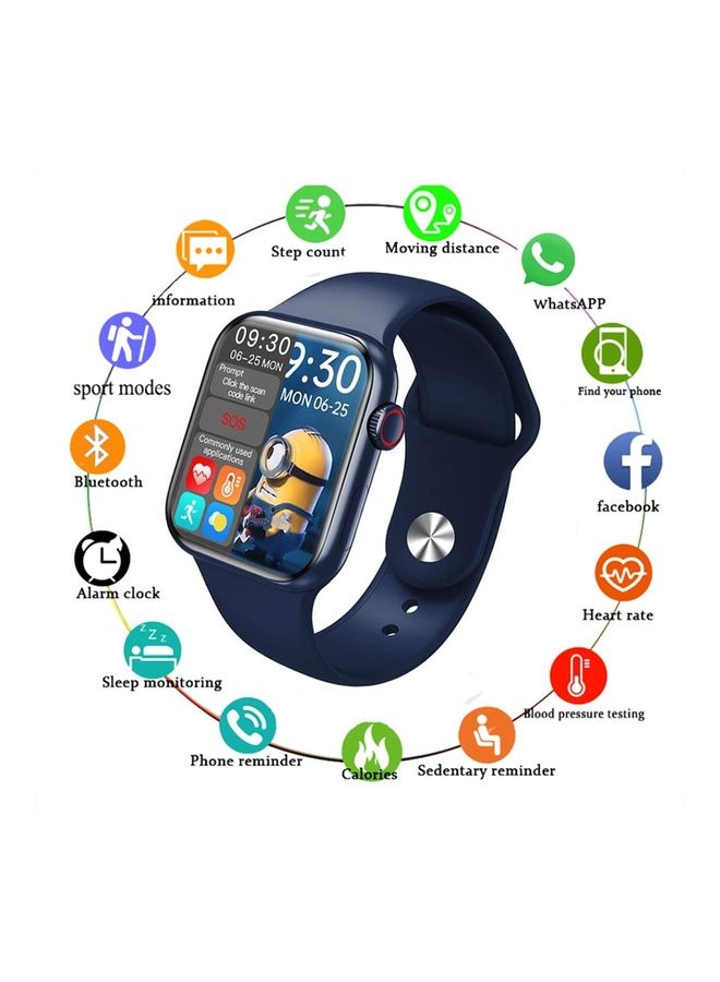 Black Tiger Smartwatch Hw22 Pro Max With Health Fitness Tracker And Earbuds Blue - Image 4