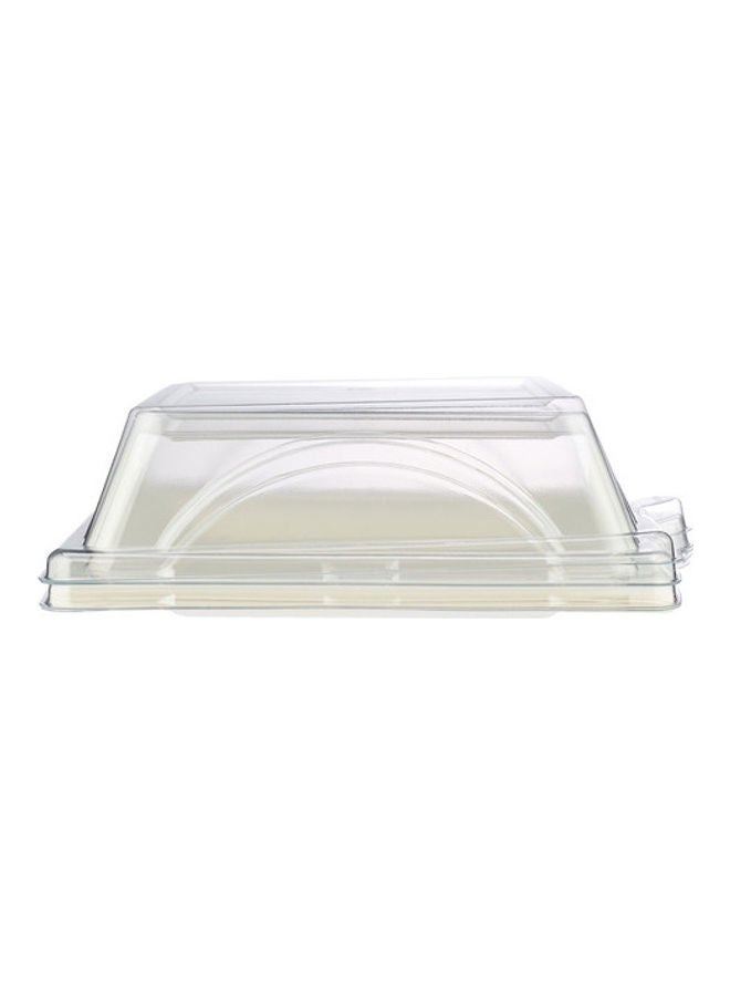 5-Piece Bio-Degradable Square Plate With Lid White 10x10inch