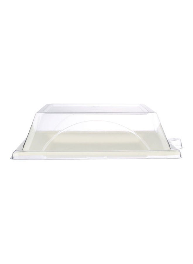 5-Piece Bio-Degradable Square Plate With Lid White 10x10inch