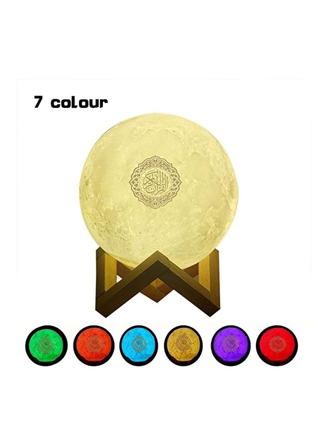 Generic - 4 in 1 Qur'an Moon 3D Print Lamp With 7 Colors LED Night Light, Bluetooth Speaker with Remote, Quran Recitation ,Song and FM Broadcast Multicolor - Image 1