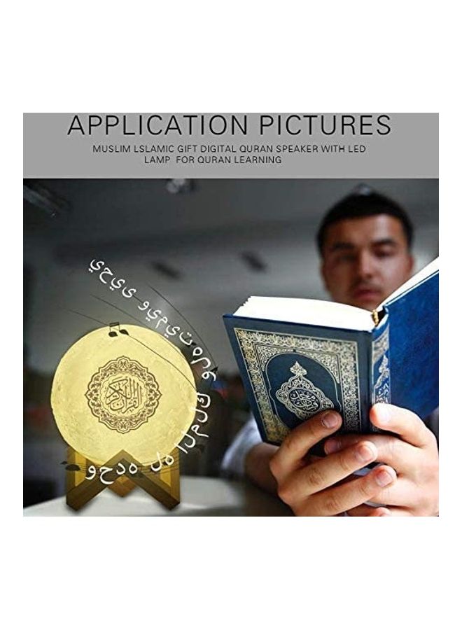 Generic - 4 in 1 Qur'an Moon 3D Print Lamp With 7 Colors LED Night Light, Bluetooth Speaker with Remote, Quran Recitation ,Song and FM Broadcast Multicolor - Image 1