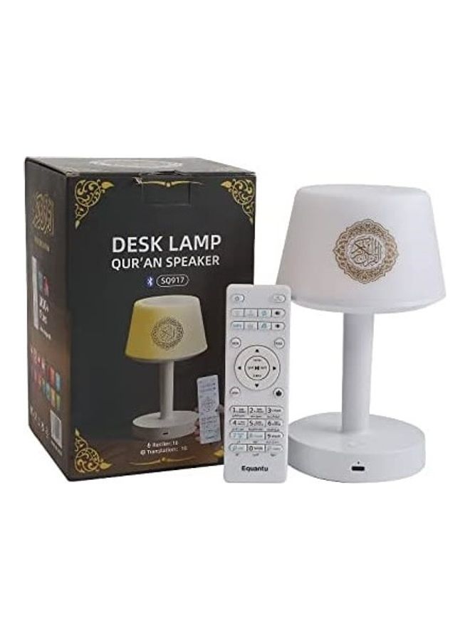 Generic - Desk Lamp Qur'an Speaker-Bluetooth, 7 Colors LED Touch Table Lamp 8GB, With 16 Reciters Plus 16 Translations (SQ-917) White - Image 1