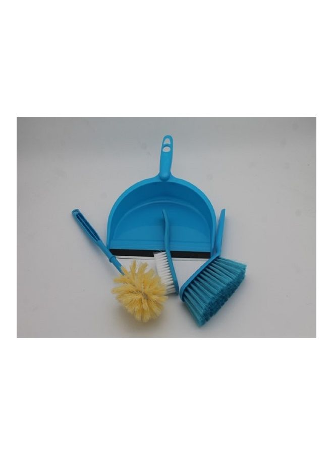 إحساس مجموعة فرشاة تنظيف مع وعاء غبار 3 قطع أزرق/أبيض/بيج 25سم - Image 1