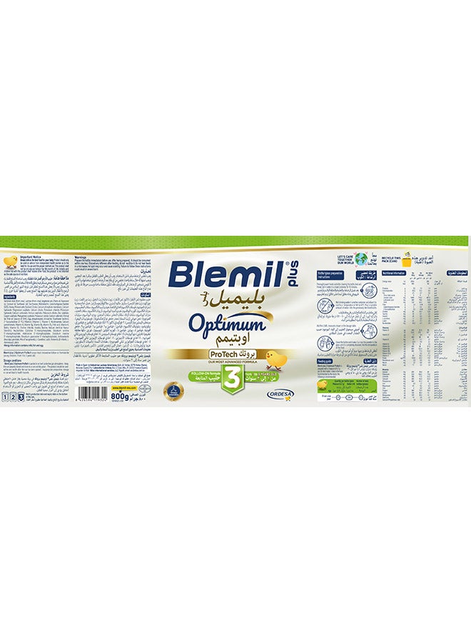 Ordesa Blemil Plus Optimum Pro Tech 3 800grams - Image 2