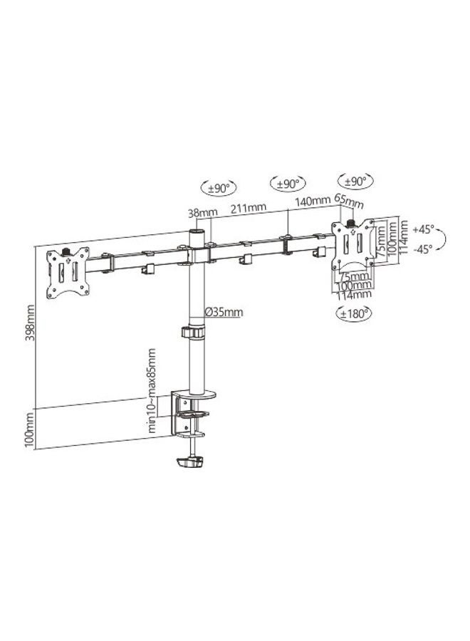 Stargold Articulating Dual Monitor Mount Black  - Image 5