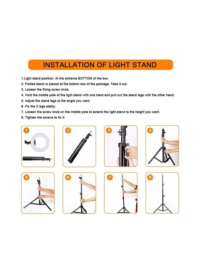 Toshionics - 21-inch Fill Ring Light With Adjustable Tripod Stand And 3 Cell Phone Holder And Remote Multicolour - Image 1