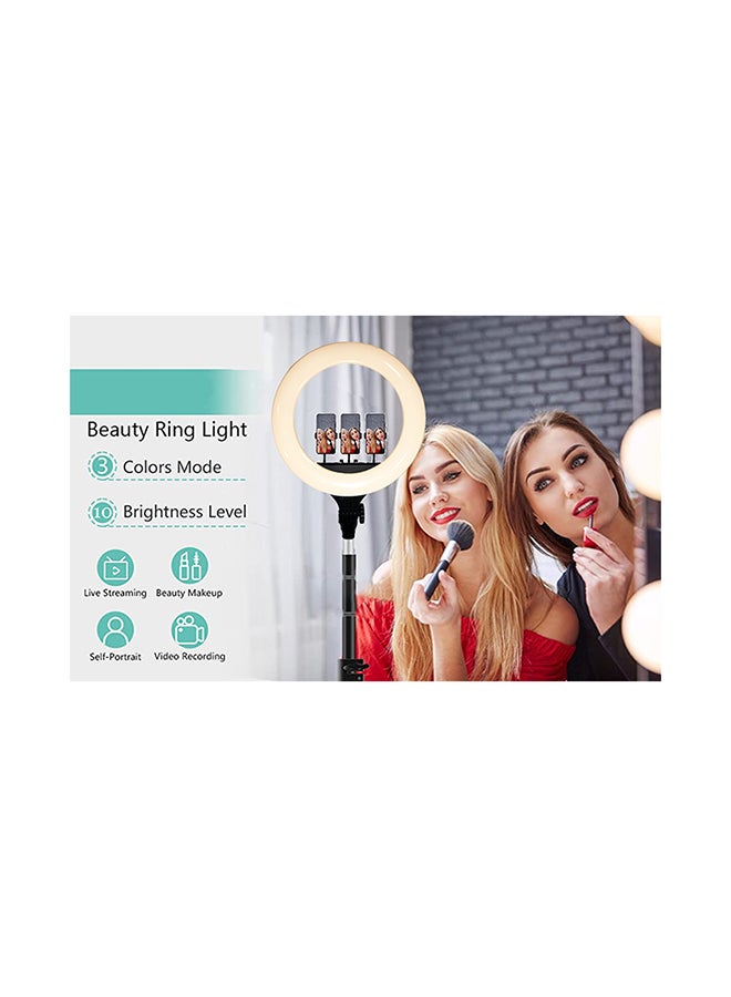 21 inch Fill Ring Light With Adjustable Tripod Stand and 3 Cell Phone Holder and Remote Multicolour - Image 4