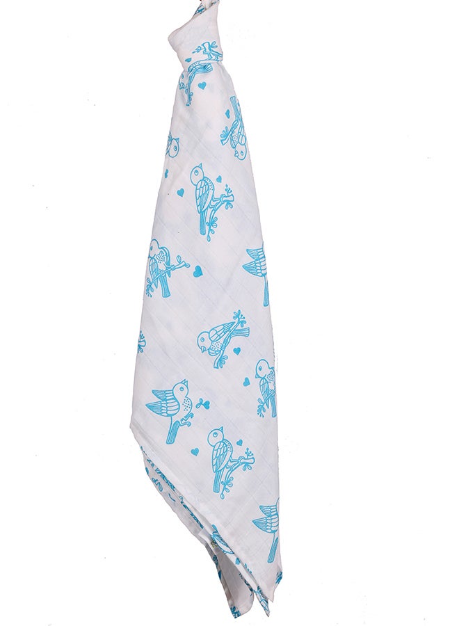 Kaarpas Organic Cotton Muslin Baby Wrap Swaddle With Animal Theme Of Sparrow  - Image 1