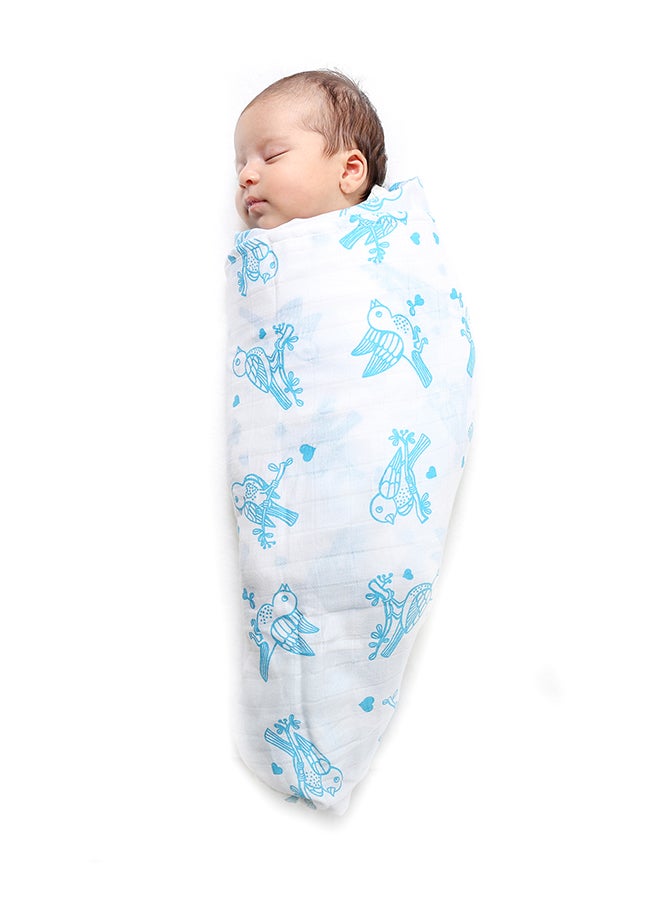Kaarpas Organic Cotton Muslin Baby Wrap Swaddle With Animal Theme Of Sparrow  - Image 3