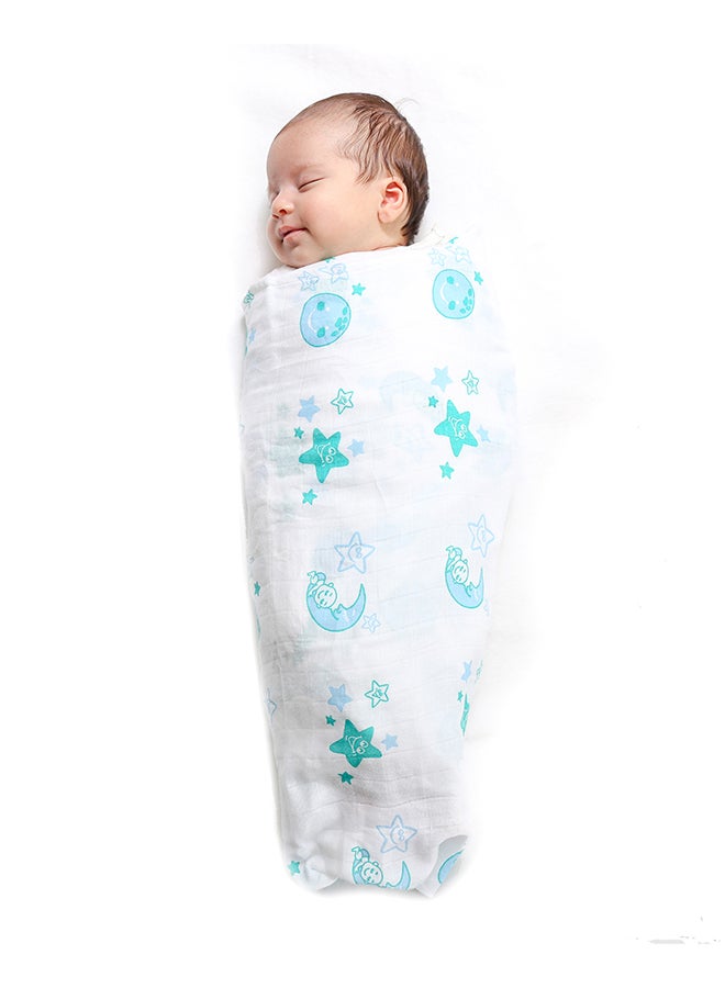 Kaarpas Organic Cotton Muslin Baby Wrap Swaddle With Sky Theme Of Moon And Earth  - Image 5