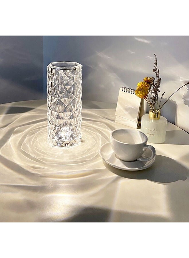 LED  Diamond Rose Table  Lamp  With  Touch Switch Clear 21cm