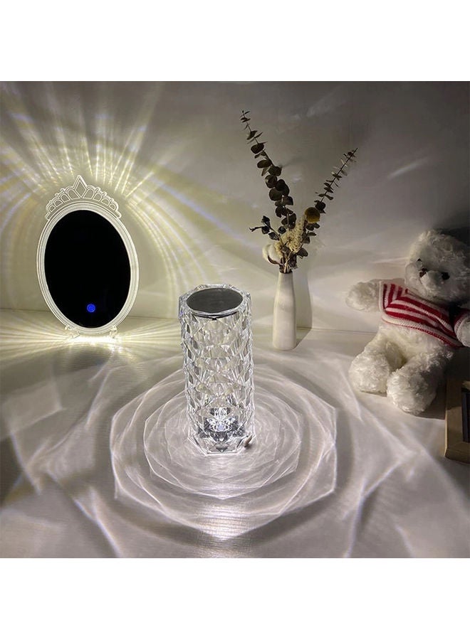 LED  Diamond Rose Table  Lamp  With  Touch Switch Clear 21cm